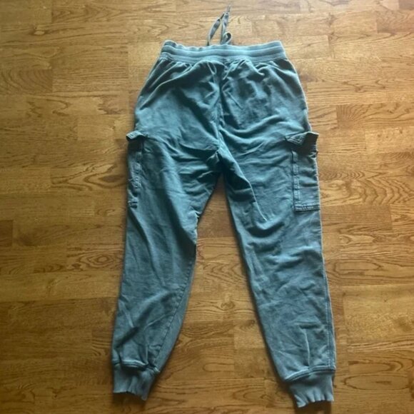 aerie sunwashed cargo sweatpants olive green s jogger soft pockets army aeo - Picture 2 of 6